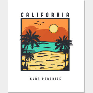 California Surf Paradise Posters and Art